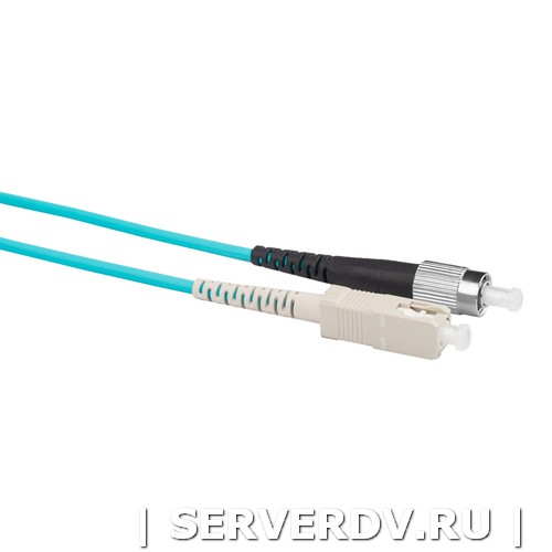 Шнур оптический коммутационный (патч-корд), SC-FC, симплекс (simplex), OM3, нг(А)-HF, бирюзовый (аква), 0,5 м (DR-221220), Datarex