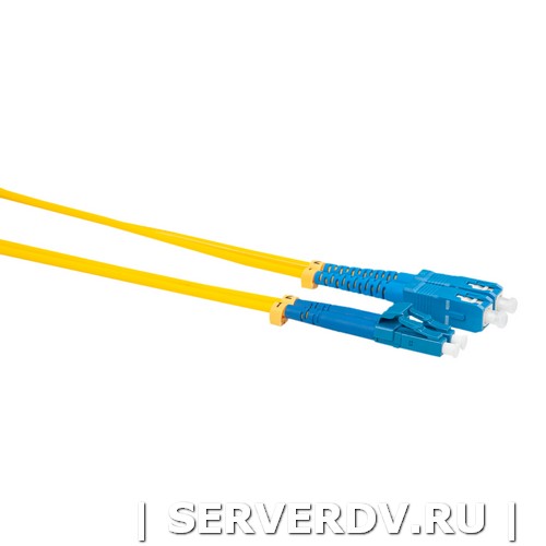 Шнур оптический коммутационный (патч-корд), LC-SC, дуплекс (duplex), OS2, нг(А)-HF, желтый, 0,5 м (DR-220140), Datarex