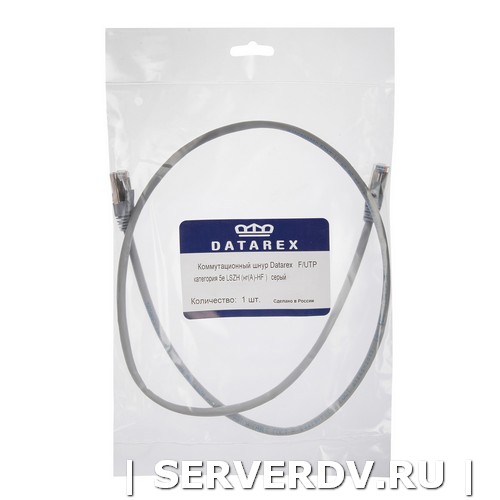 Коммутационный шнур F/UTP категория 5e LSZH нг(А)-HF 0,25 м, серый (DR-191002), Datarex