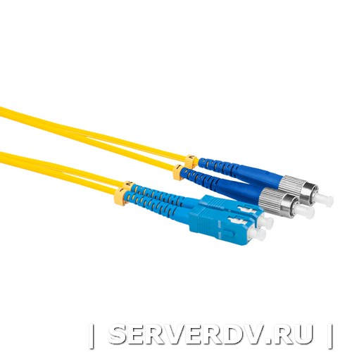 Шнур оптический коммутационный (патч-корд), SC-FC, дуплекс (duplex), OS2, нг(А)-HF, желтый, 0,5 м (DR-221240), Datarex