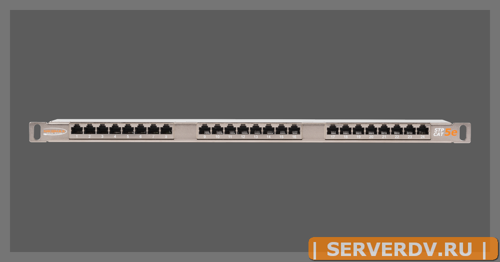 Коммутационная панель NIKOMAX 19", 0,5U, 24 порта, Кат.5e (Класс D), 100МГц, RJ45/8P8C, 110/KRONE, T568A/B, полный экран, с органайзером, металлик - г