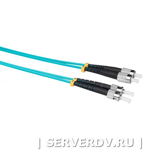 Шнур оптический коммутационный (патч-корд), FC-ST, дуплекс (duplex), OM3, нг(А)-HF, бирюзовый (аква), 0,5 м (DR-222360), Datarex