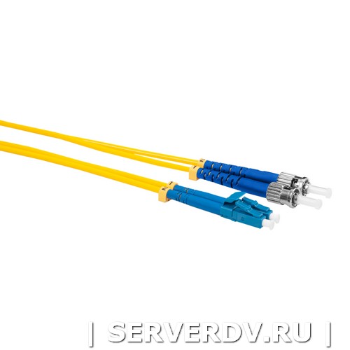Шнур оптический коммутационный (патч-корд), LC-ST, дуплекс (duplex), OS2, нг(А)-HF, желтый, 0,5 м (DR-220340), Datarex
