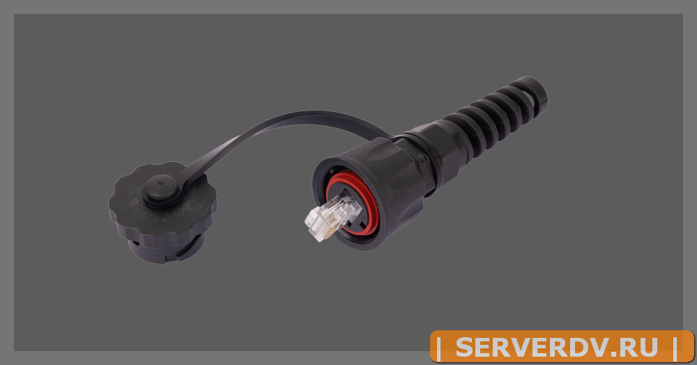 Индустриальный коннектор NIKOMAX RJ45/8P8C, Кат.6 (Класс E), 250МГц, покрытие 50мкд, неэкранированный, IP67, для одножильной витой пары,  с защитной к