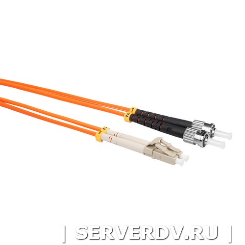Шнур оптический коммутационный (патч-корд), LC-ST, дуплекс (duplex), OM2, нг(А)-HF, оранжевый, 0,5 м (DR-220350), Datarex