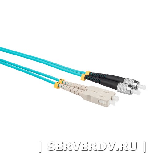 Шнур оптический коммутационный (патч-корд), SC-FC, дуплекс (duplex), OM3, нг(А)-HF, бирюзовый (аква), 0,5 м (DR-221260), Datarex