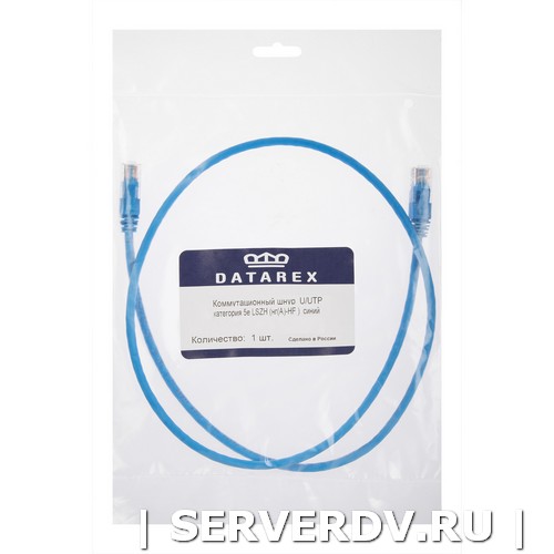 Коммутационный шнур U/UTP категория 5e LSZH нг(А)-HF 0,3 м, синий (DR-181503), Datarex