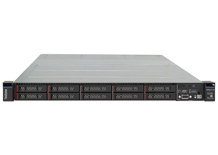Сервер Lenovo SR645 V3 AMD EPYC 9124 (16C 3.0GHz 64MB Cache/200W), 32 GB (1x32GB, 4800MHz 2Rx8 DDR5 RDIMM), 8 SAS/SATA, 9350-8i, 1x1100W Titanium, 6 P