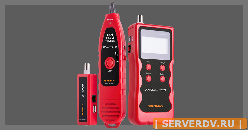 Кабельный тестер NIKOMAX с LCD дисплеем, UTP/STP, RJ45, RJ12, RJ11, BNC, USB, с функцией измерения длины и трассировкой кабелей