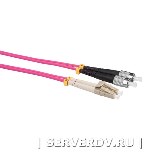 Шнур оптический коммутационный (патч-корд), LC-FC, дуплекс (duplex), OM4, нг(А)-HF, маджента, 0,5 м (DR-220270), Datarex