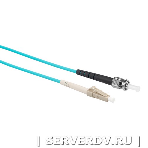 Шнур оптический коммутационный (патч-корд), LC-ST, симплекс (simplex), OM3, нг(А)-HF, бирюзовый (аква), 0,5 м (DR-220320), Datarex