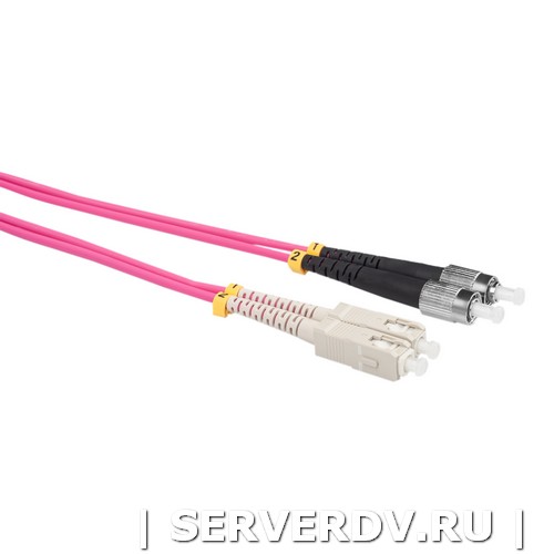 Шнур оптический коммутационный (патч-корд), SC-FC, дуплекс (duplex), OM4, нг(А)-HF, маджента, 0,5 м (DR-221270), Datarex