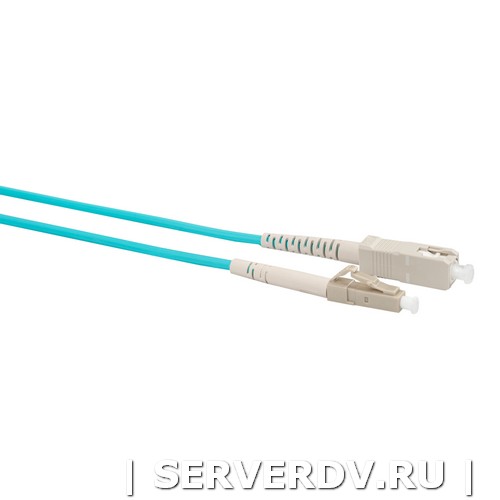 Шнур оптический коммутационный (патч-корд), LC-SC, симплекс (simplex), OM3, нг(А)-HF, бирюзовый (аква), 0,5 м (DR-220120), Datarex