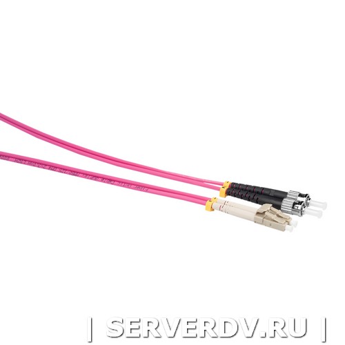 Шнур оптический коммутационный (патч-корд), LC-ST, дуплекс (duplex), OM4, нг(А)-HF, маджента, 0,5 м (DR-220370), Datarex
