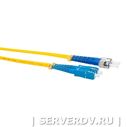 Шнур оптический коммутационный (патч-корд), SC-ST, дуплекс (duplex), OS2, нг(А)-HF, желтый, 0,5 м (DR-221340), Datarex