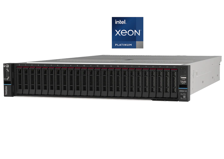 Сервер Lenovo SR650 V3 Xeon Gold 5415+ (8C 2.9GHz 22.5MB Cache/150W), 64 GB (1x64GB, 4800MHz 2Rx4 DDR5 RDIMM), 8 SAS/SATA, 9350-8i Internal, 1x1100W T