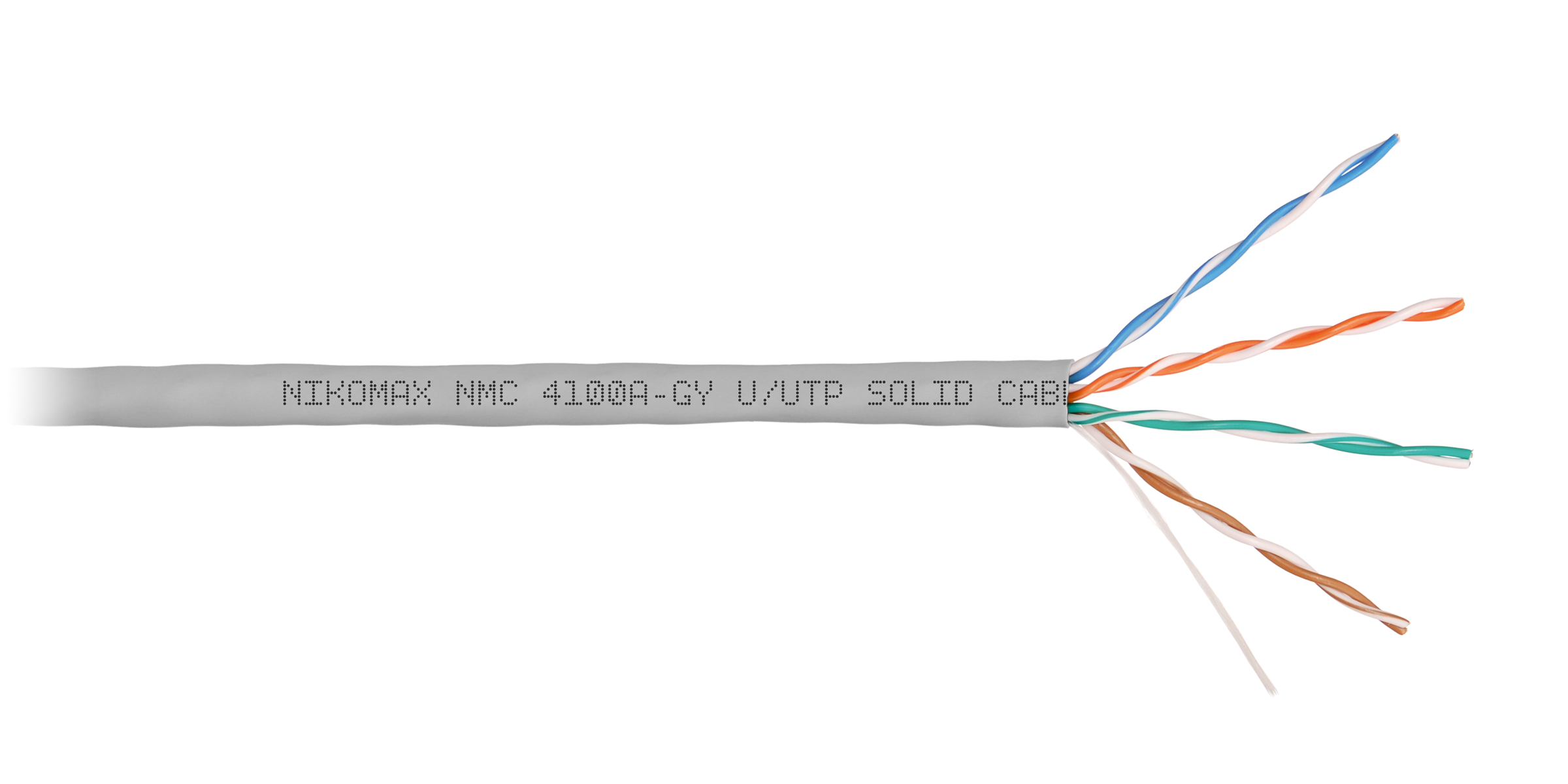 Кабель NIKOMAX U/UTP 4 пары, Кат.5e (Класс D), тест по ISO/IEC, 100МГц, одножильный, BC (чистая медь), 24AWG (0,51мм), поливинилхлорид, внутренний, красный, 305м - гарантия: 5 лет / 15 лет системная