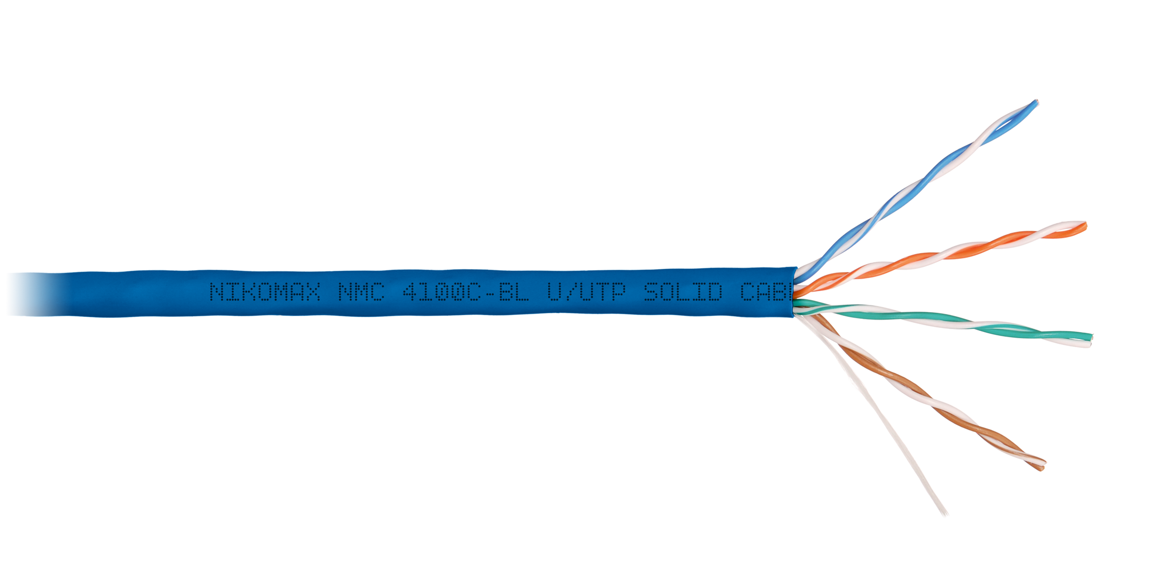 Кабель NIKOMAX U/UTP 4 пары, Кат.5e (Класс D), тест по ISO/IEC, 100МГц, одножильный, BC (чистая медь), 24AWG (0,51мм), полимерный материал нг(А)-HF, внутренний, оранжевый, 305м - гарантия: 5 лет / 15 лет системная