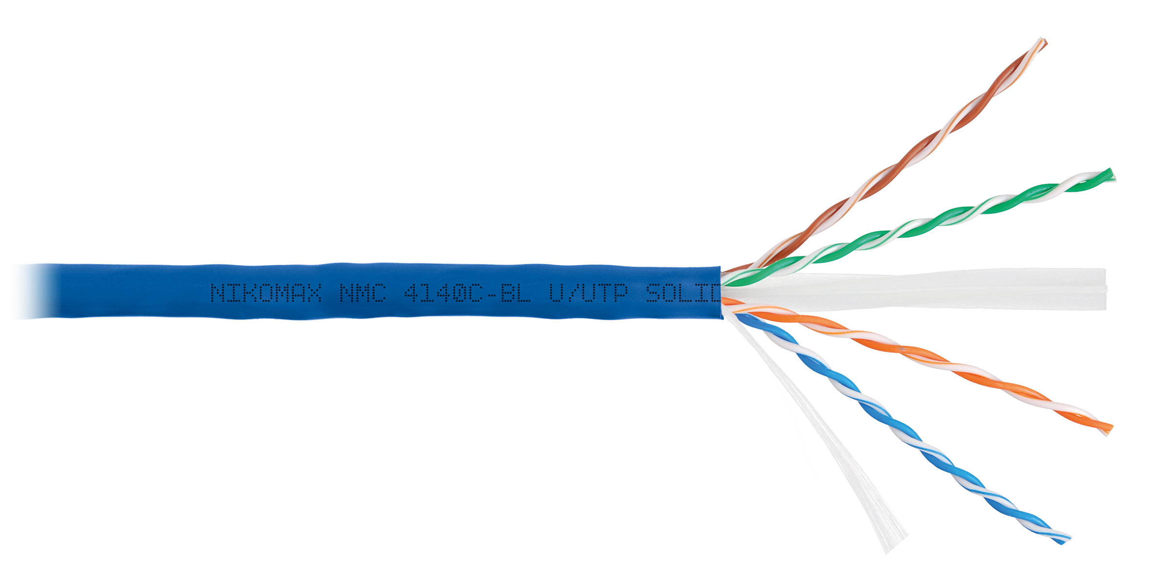 Кабель NIKOMAX U/UTP 4 пары, Кат.6 (Класс E), тест по ISO/IEC, 250МГц, одножильный, BC (чистая медь), 23AWG (0,55мм), полимерный материал нг(А)-HF, внутренний, оранжевый, 305м - гарантия: 5 лет / 15 лет системная
