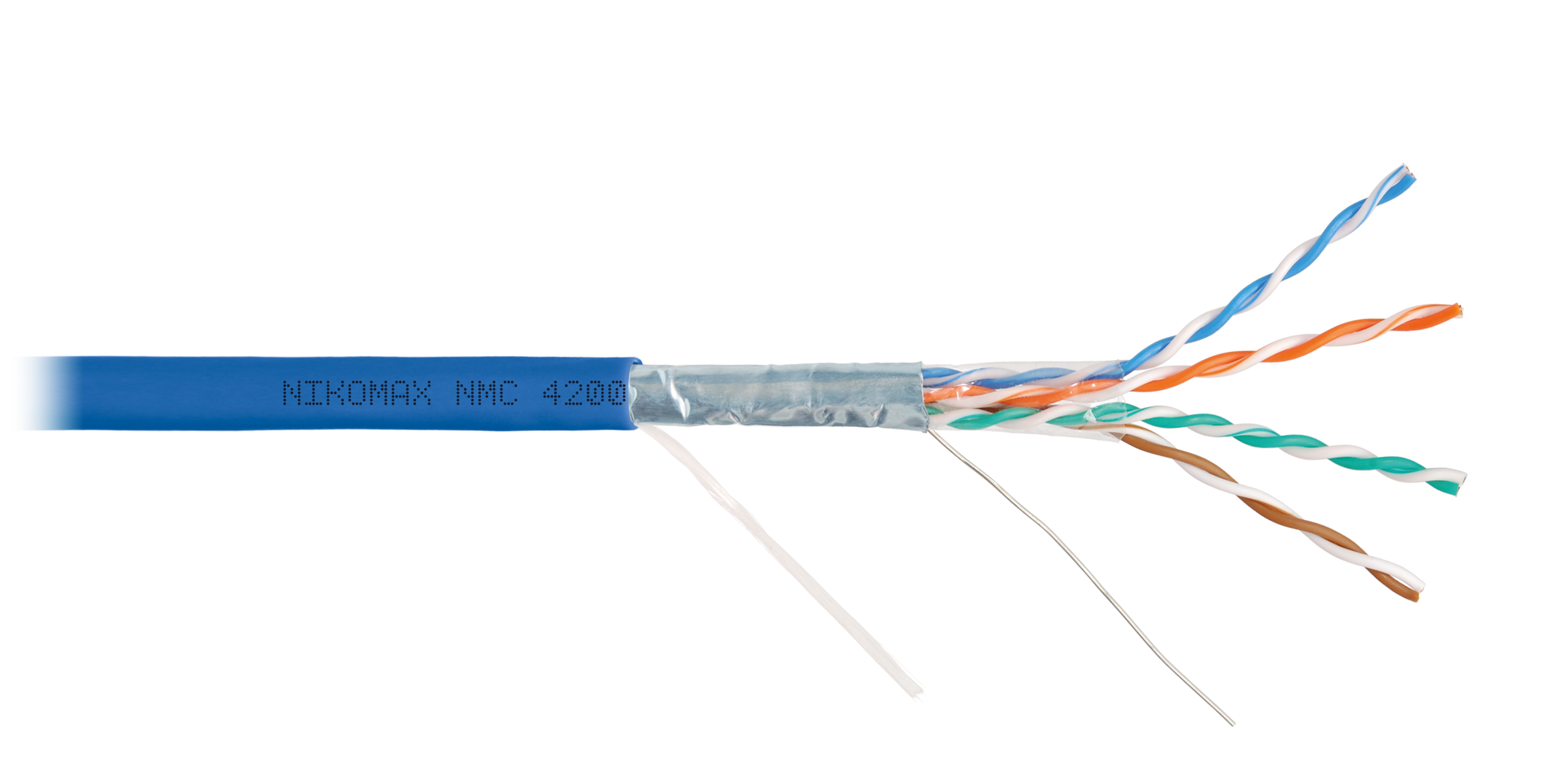 Кабель NIKOMAX F/UTP 4 пары, Кат.5e (Класс D), тест по ISO/IEC, 100МГц, одножильный, BC (чистая медь), 24AWG (0,51мм), полимерный материал нг(А)-HF, внутренний, фиолетовый, 305м - гарантия: 5 лет / 15 лет системная