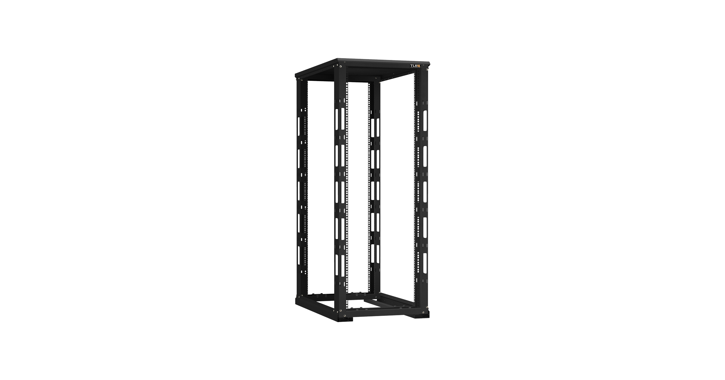 Монтажная стойка двухрамная с разборной рамой 19", 33U, Ш600xВ1595xГ1000мм, с крышей, в разобранном виде, черный