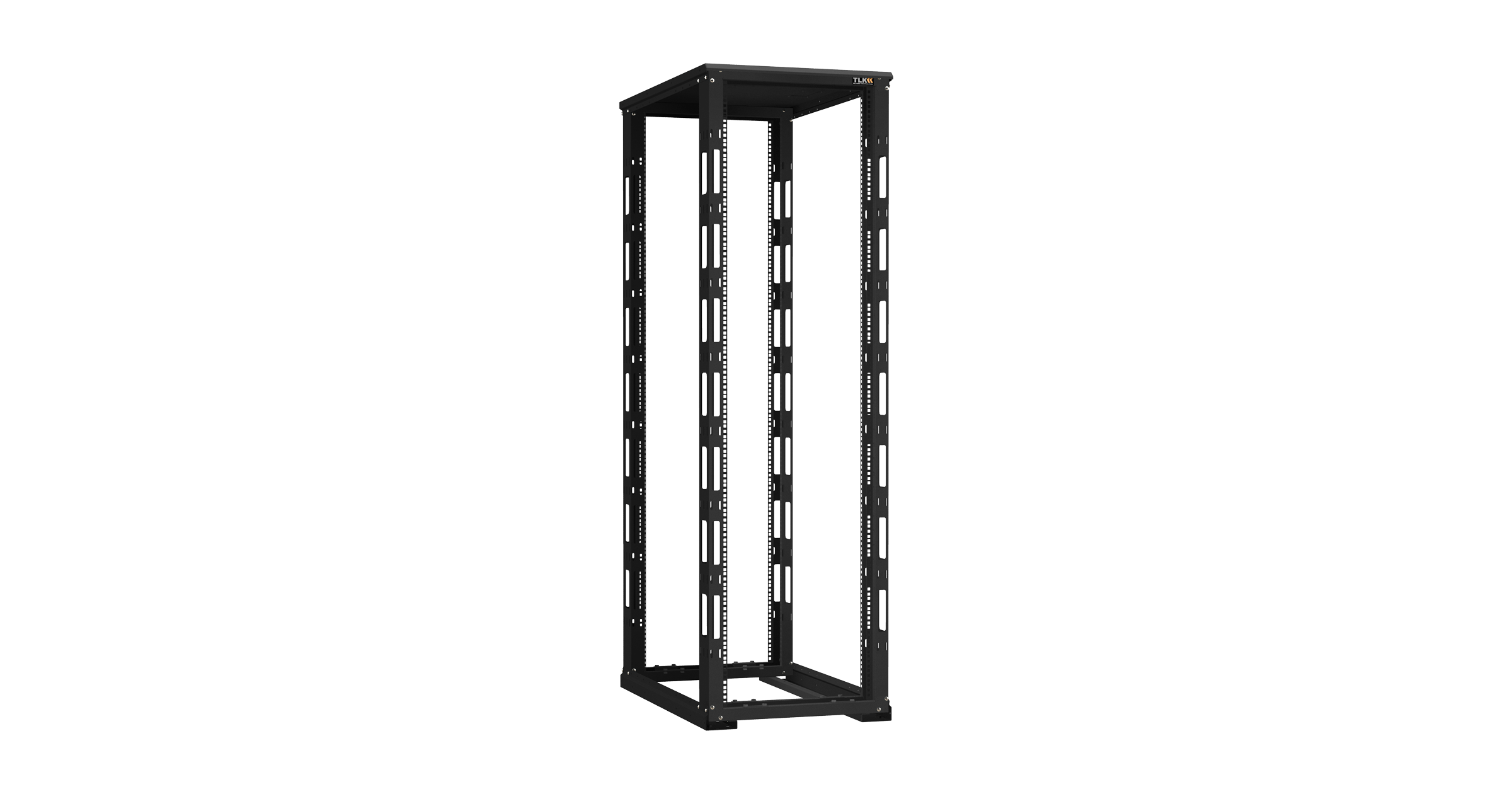 Монтажная стойка двухрамная с разборной рамой 19", 42U, Ш600xВ1995xГ1000мм, с крышей, в разобранном виде, черный