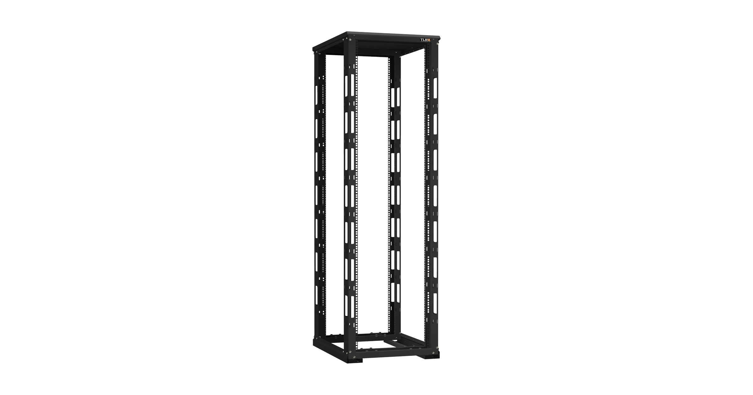 Монтажная стойка двухрамная с разборной рамой 19", 42U, Ш600xВ1995xГ800мм, с крышей, в разобранном виде, черный